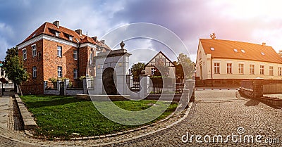 Old building of red brick. Gniezno, Poland Stock Photo