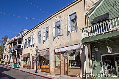 Old buildings in historical Nevada City Editorial Stock Photo