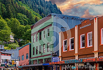 Old Buildings in Juneau Editorial Stock Photo