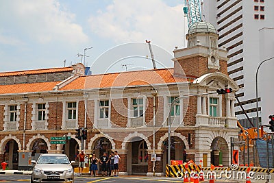 Old buildings, Singapore - April 10, 2016. Old buildings located Editorial Stock Photo