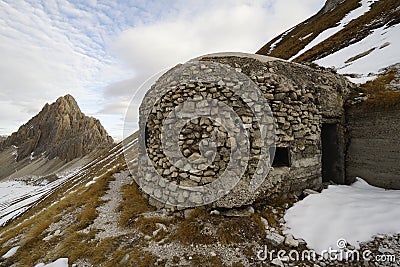 Old bunker - Vallo Alpino Stock Photo