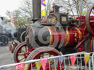Old 1917 Burrell Steam Traction Engine Detail Editorial Stock Photo