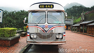 Old bus front view Editorial Stock Photo