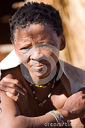 Old bushman woman Editorial Stock Photo