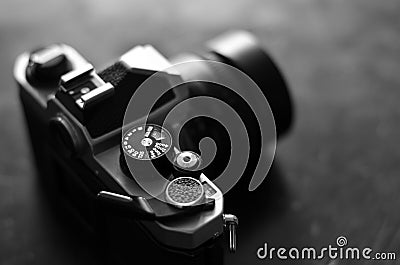 Old Camera and Lens for Photography Stock Photo