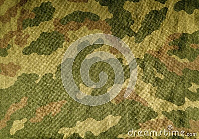 Old camouflage uniform cloth pattern Stock Photo