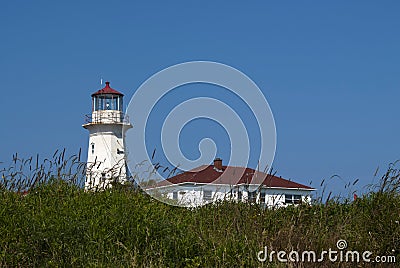 Old Canadian Lighthouse on Machias Seal Island Stock Photo