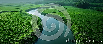 From Old Canals to New Tech: The Green Symphony of Irrigation. Concept Sustainable Agriculture, Stock Photo