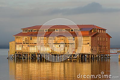 Old Cannery Building, Astoria, Oregon Stock Photo