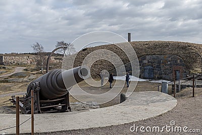Cannon Suomenlinna Sea Fortress Helsinki Editorial Stock Photo