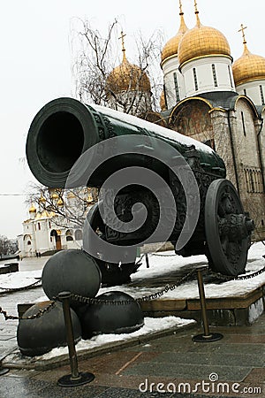 Old Cannon and Kremlin Stock Photo