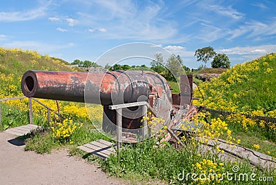 Old cannon in Suomenlinna Stock Photo