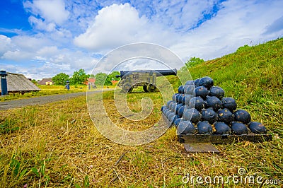 Old cannons in Kristianstad, Sweden Stock Photo