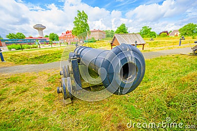 Old cannons in Kristianstad, Sweden Stock Photo