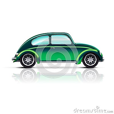 Old car beetle Vector Illustration