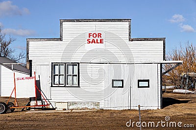 An old car garage for sale Stock Photo