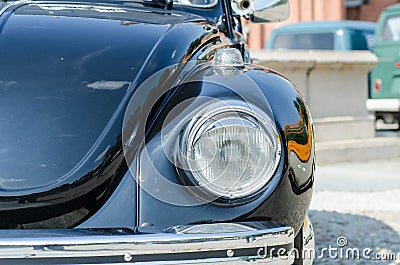 Old car lamp in a show Stock Photo