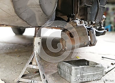 The old car maintenance process Stock Photo