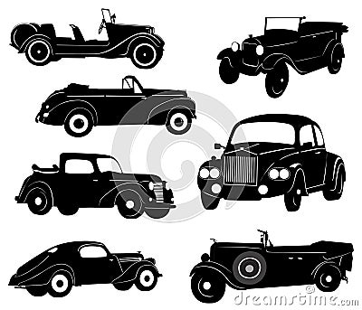 Old car silhouette Vector Illustration