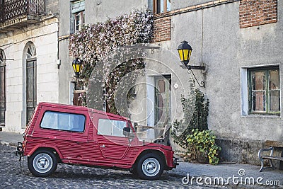 Old car in village Stock Photo