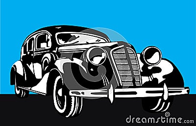 Old car Vector Illustration