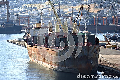 Old cargo vessel Stock Photo