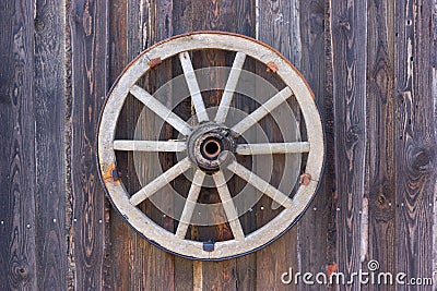 Old cart wheel Stock Photo