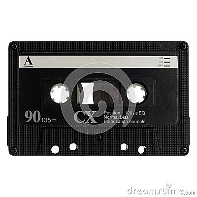 Old cassette isolated on white Stock Photo