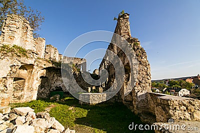 Ruins of old fortress in Chortkiv, Ukraine Stock Photo