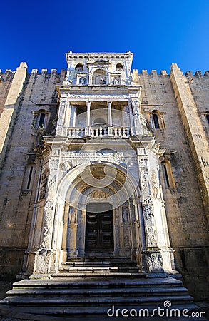 Old Cathedral or Se Velha of Coimbra, Portugal Stock Photo