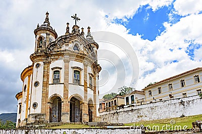 Old catholic church of the 18th century in colonial style Stock Photo