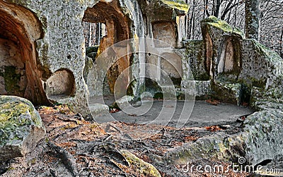 Old cave monastery Stock Photo
