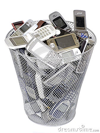 Old cellphones Stock Photo