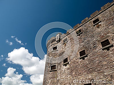 Old celtic castle tower walls, Cork City Gaol prison in Ireland. Fortress, citadel background Stock Photo