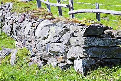 Old celtic stone wall Stock Photo