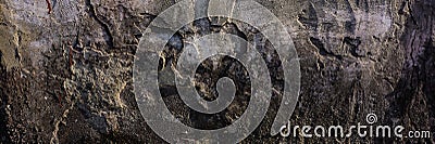 Old cement plaster with traces of destruction. Web banner Stock Photo
