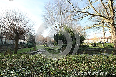 Old cemetery of Gouda behind the Croda factory where last person burried was in 1971 Editorial Stock Photo