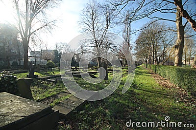 Old cemetery of Gouda behind the Croda factory where last person burried was in 1971 Editorial Stock Photo