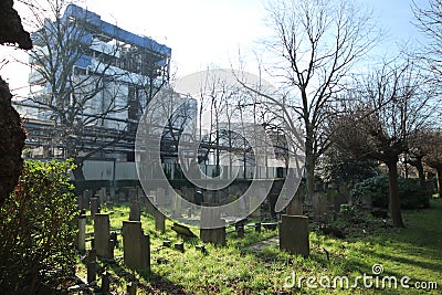 Old cemetery of Gouda behind the Croda factory where last person burried was in 1971 Editorial Stock Photo