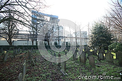 Old cemetery of Gouda behind the Croda factory where last person burried was in 1971 Editorial Stock Photo