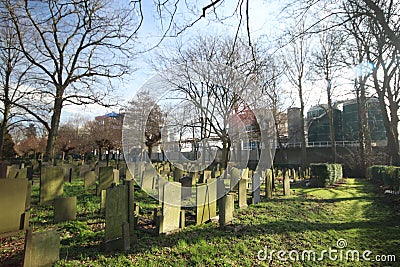 Old cemetery of Gouda behind the Croda factory where last person burried was in 1971 Editorial Stock Photo