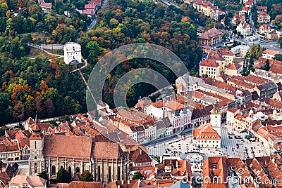 Old center of Brasov city Stock Photo