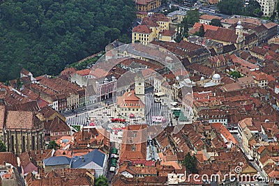 Old center of Brasov city Stock Photo