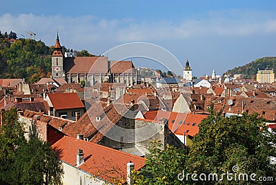 Old center in Brasov (Romania) Stock Photo