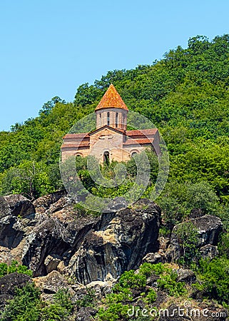 Old Christian church near Qakh city.Kurmukhi Church of St. George n the north of Azerbaijan. XII - XIII centurie Stock Photo