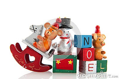 Old christmas toys Stock Photo