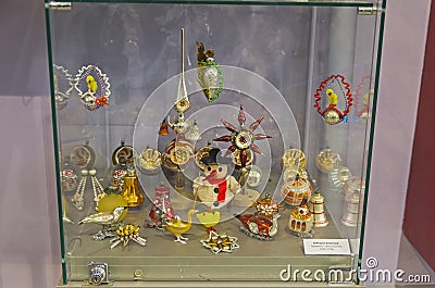 Old Christmas toys made in Germany and Czechoslovakia. Editorial Stock Photo