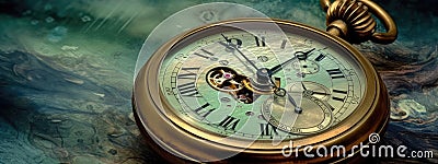 Old Chronometer background. Time start with old chronometer man presses start button in the sport concept. Time management concept Stock Photo
