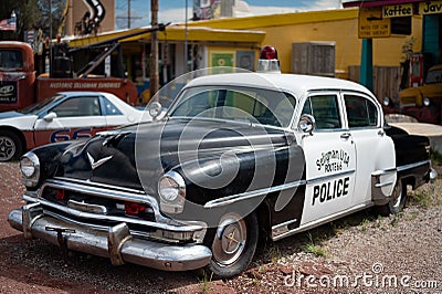 Old Chrysler New Yorker from 1954 of the North American police Editorial Stock Photo