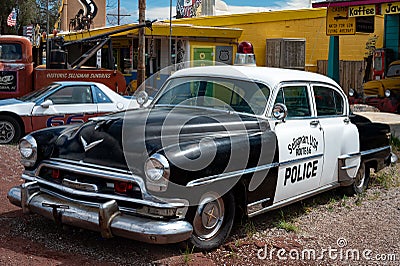 Old Chrysler New Yorker from 1954 of the North American police Editorial Stock Photo
